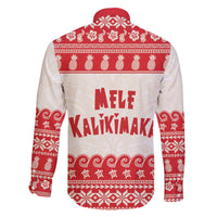 Red Mele Kalikimaka Hawaii Family Matching Off The Shoulder Long Sleeve Dress and Hawaiian Shirt Funny Ho Ho Ho Santa Shaka - Polynesian Pride