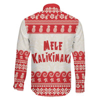 Red Mele Kalikimaka Hawaii Family Matching Short Sleeve Bodycon Dress and Hawaiian Shirt Funny Ho Ho Ho Santa Shaka - Polynesian Pride