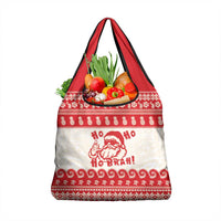 Red Mele Kalikimaka Hawaii Grocery Bag Funny Ho Ho Ho Santa Shaka LT14 1-pack One Size Red - Polynesian Pride