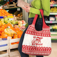 Red Mele Kalikimaka Hawaii Grocery Bag Funny Ho Ho Ho Santa Shaka LT14 - Polynesian Pride