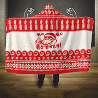 Red Mele Kalikimaka Hawaii Hooded Blanket Funny Ho Ho Ho Santa Shaka LT14 - Polynesian Pride