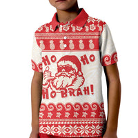 Red Mele Kalikimaka Hawaii Kid Polo Shirt Funny Ho Ho Ho Santa Shaka LT14 Kid Red - Polynesian Pride