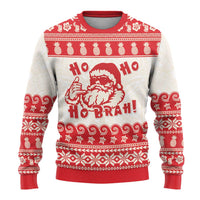 Red Mele Kalikimaka Hawaii Ugly Christmas Sweater Funny Ho Ho Ho Santa Shaka - Polynesian Pride