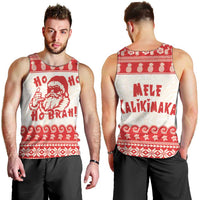 Red Mele Kalikimaka Hawaii Men Tank Top Funny Ho Ho Ho Santa Shaka LT14 - Polynesian Pride
