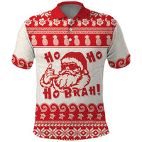 Red Mele Kalikimaka Hawaii Polo Shirt Funny Ho Ho Ho Santa Shaka LT14 Red - Polynesian Pride