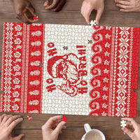 Red Mele Kalikimaka Hawaii Puzzle Funny Ho Ho Ho Santa Shaka LT14 - Polynesian Pride