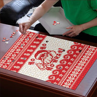 Red Mele Kalikimaka Hawaii Puzzle Funny Ho Ho Ho Santa Shaka LT14 - Polynesian Pride