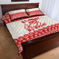 Red Mele Kalikimaka Hawaii Quilt Bed Set Funny Ho Ho Ho Santa Shaka - Polynesian Pride