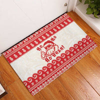 Red Mele Kalikimaka Hawaii Rubber Doormat Funny Ho Ho Ho Santa Shaka LT14 - Polynesian Pride
