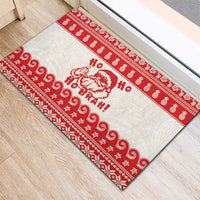Red Mele Kalikimaka Hawaii Rubber Doormat Funny Ho Ho Ho Santa Shaka LT14 - Polynesian Pride