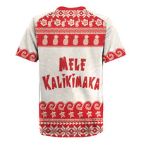 Red Mele Kalikimaka Hawaii Rugby Jersey Funny Ho Ho Ho Santa Shaka LT14 - Polynesian Pride