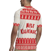 Red Mele Kalikimaka Hawaii Rugby Jersey Funny Ho Ho Ho Santa Shaka LT14 - Polynesian Pride