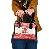 Red Mele Kalikimaka Hawaii Shoulder Handbag Funny Ho Ho Ho Santa Shaka LT14 One Size Red - Polynesian Pride
