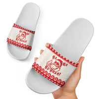 Red Mele Kalikimaka Hawaii Slide Sandals Funny Ho Ho Ho Santa Shaka - Polynesian Pride