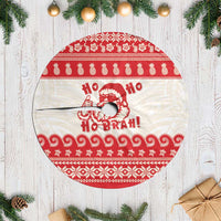 Red Mele Kalikimaka Hawaii Tree Skirt Funny Ho Ho Ho Santa Shaka LT14 Casual Red - Polynesian Pride