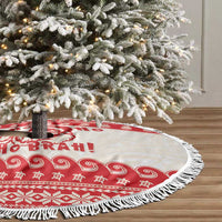 Red Mele Kalikimaka Hawaii Tree Skirt Funny Ho Ho Ho Santa Shaka LT14 - Polynesian Pride