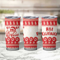 Red Mele Kalikimaka Hawaii Tumbler Cup Funny Ho Ho Ho Santa Shaka - Polynesian Pride