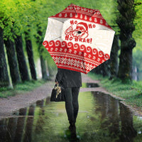 Red Mele Kalikimaka Hawaii Umbrella Funny Ho Ho Ho Santa Shaka - Polynesian Pride