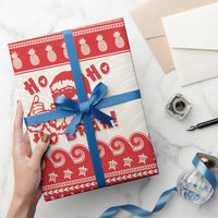 Red Mele Kalikimaka Hawaii Wrapping Paper Funny Ho Ho Ho Santa Shaka LT14 - Polynesian Pride