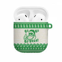 Green Mele Kalikimaka Hawaii AirPods Case Funny Ho Ho Ho Santa Shaka LT14 Green - Polynesian Pride
