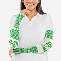 Green Mele Kalikimaka Hawaii Arm Sleeves Funny Ho Ho Ho Santa Shaka LT14 - Polynesian Pride