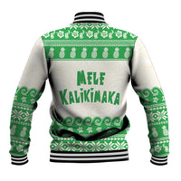 Green Mele Kalikimaka Hawaii Baseball Jacket Funny Ho Ho Ho Santa Shaka LT14 - Polynesian Pride