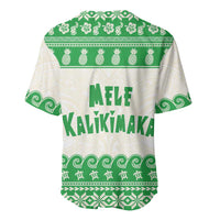 Green Mele Kalikimaka Hawaii Baseball Jersey Funny Ho Ho Ho Santa Shaka LT14 - Polynesian Pride
