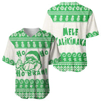 Green Mele Kalikimaka Hawaii Baseball Jersey Funny Ho Ho Ho Santa Shaka LT14 - Polynesian Pride