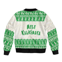 Green Mele Kalikimaka Hawaii Bomber Jacket Funny Ho Ho Ho Santa Shaka LT14 - Polynesian Pride