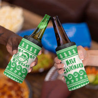 Green Mele Kalikimaka Hawaii 4 in 1 Can Cooler Tumbler Funny Ho Ho Ho Santa Shaka - Polynesian Pride