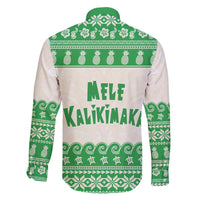 Green Mele Kalikimaka Hawaii Family Matching Off Shoulder Maxi Dress and Hawaiian Shirt Funny Ho Ho Ho Santa Shaka - Polynesian Pride