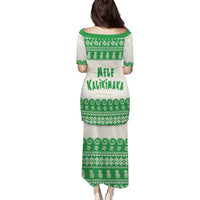Green Mele Kalikimaka Hawaii Family Matching Puletasi and Hawaiian Shirt Funny Ho Ho Ho Santa Shaka - Polynesian Pride