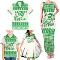 Green Mele Kalikimaka Hawaii Family Matching Tank Maxi Dress and Hawaiian Shirt Funny Ho Ho Ho Santa Shaka - Polynesian Pride