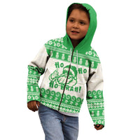 Green Mele Kalikimaka Hawaii Kid Hoodie Funny Ho Ho Ho Santa Shaka - Polynesian Pride