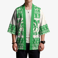 Green Mele Kalikimaka Hawaii Kimono Funny Ho Ho Ho Santa Shaka - Polynesian Pride