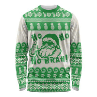 Green Mele Kalikimaka Hawaii Long Sleeve Shirt Funny Ho Ho Ho Santa Shaka LT14 Unisex Green - Polynesian Pride