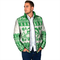 Green Mele Kalikimaka Hawaii Padded Jacket Funny Ho Ho Ho Santa Shaka LT14 - Polynesian Pride