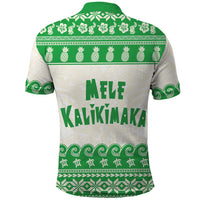 Green Mele Kalikimaka Hawaii Polo Shirt Funny Ho Ho Ho Santa Shaka - Polynesian Pride