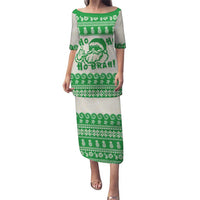 Green Mele Kalikimaka Hawaii Puletasi Funny Ho Ho Ho Santa Shaka LT14 Long Dress Green - Polynesian Pride