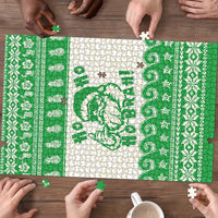 Green Mele Kalikimaka Hawaii Puzzle Funny Ho Ho Ho Santa Shaka LT14 - Polynesian Pride