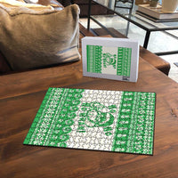 Green Mele Kalikimaka Hawaii Puzzle Funny Ho Ho Ho Santa Shaka LT14 - Polynesian Pride