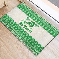 Green Mele Kalikimaka Hawaii Rubber Doormat Funny Ho Ho Ho Santa Shaka LT14 - Polynesian Pride