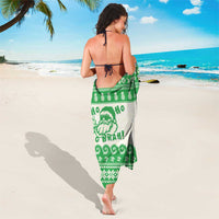 Green Mele Kalikimaka Hawaii Sarong Funny Ho Ho Ho Santa Shaka - Polynesian Pride