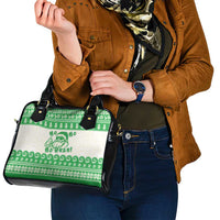 Green Mele Kalikimaka Hawaii Shoulder Handbag Funny Ho Ho Ho Santa Shaka LT14 - Polynesian Pride