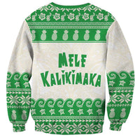 Green Mele Kalikimaka Hawaii Sweatshirt Funny Ho Ho Ho Santa Shaka LT14 - Polynesian Pride