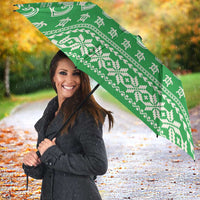 Green Mele Kalikimaka Hawaii Umbrella Funny Ho Ho Ho Santa Shaka - Polynesian Pride
