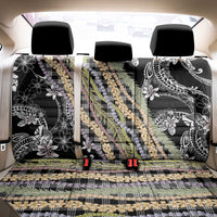 Black Palaka Hawaii Leis Back Car Seat Cover Hawaiian-plaid Elegant Tropical Vibes - Polynesian Pride