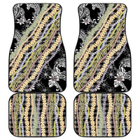 Black Palaka Hawaii Leis Car Mats Hawaiian-plaid Elegant Tropical Vibes - Polynesian Pride