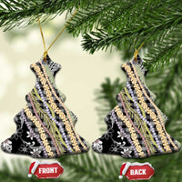 Black Palaka Hawaii Leis Ceramic Ornament Hawaiian-plaid Elegant Tropical Vibes LT14 Christmas Tree Black - Polynesian Pride