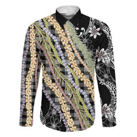 Black Palaka Hawaii Leis Family Matching Tank Maxi Dress and Hawaiian Shirt Hawaiian-plaid Elegant Tropical Vibes - Polynesian Pride
